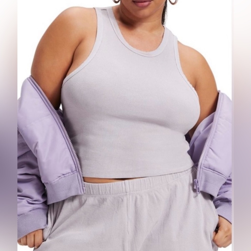 NWT Good American Thermal Cut 90’s Tank in Lilac Size 3 (Large)